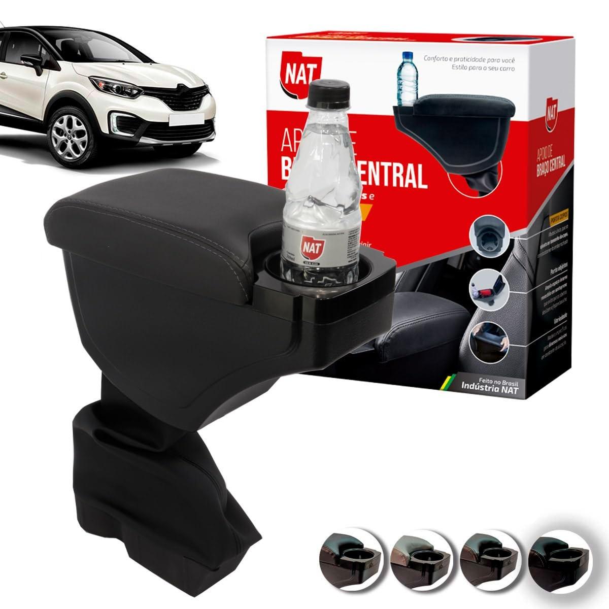 Apoio de Braço Captur 2017-2019 Grafite com Porta Copo - Design Elegante e Conforto