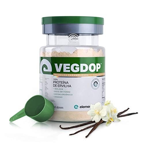 Vegdop Proteína de Ervilha - Baunilha Caramelizada - Pote 900g Elemento Puro