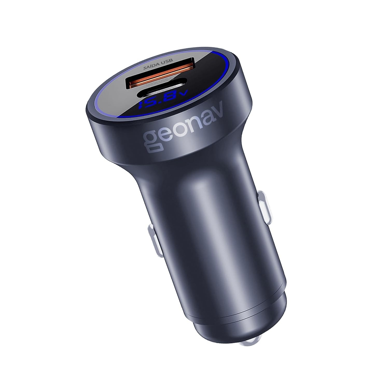 Carregador Veicular Geonav SuperPower Duo 38W: Carregamento Ultrarrápido 2 Dispositivos