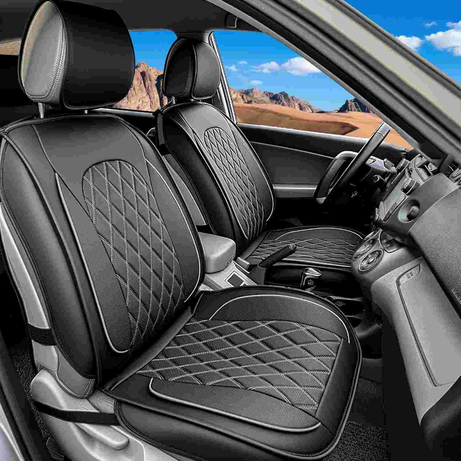 LINGVIDO Capas de Assento de Carro Premium: Couro Napa, Conforto e Estilo Universal
