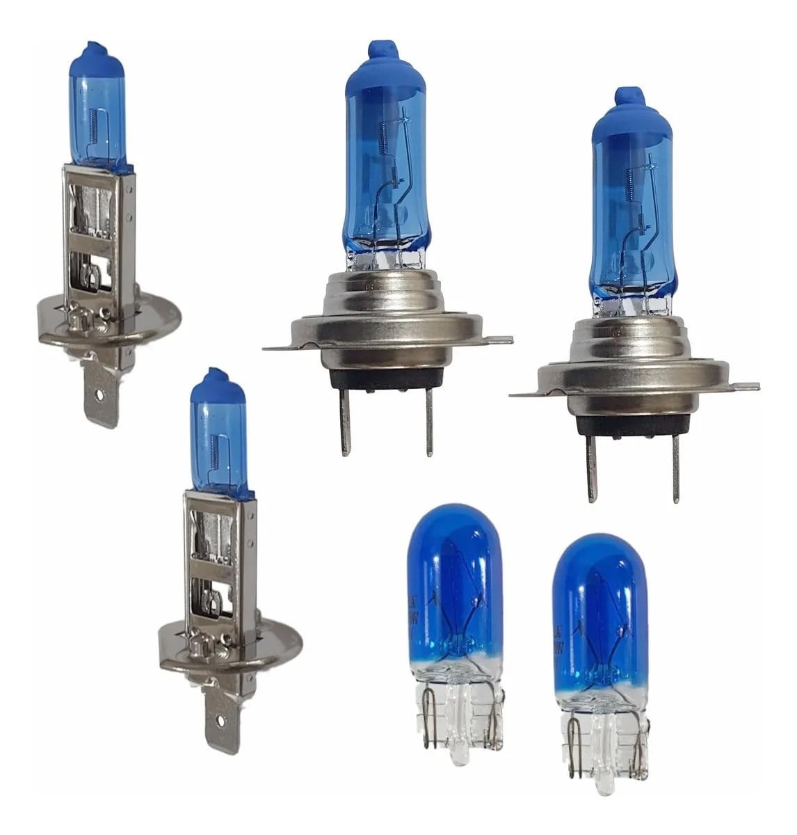 Kit 6 Lâmpadas Super Brancas H7 H1 T10 para Farol de Carro - Iluminação Premium