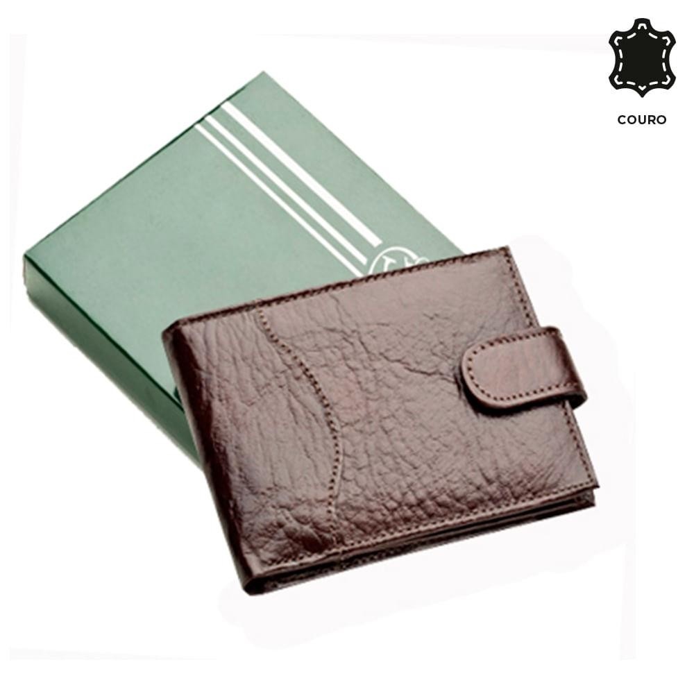 Carteira de Couro Masculina Polino Café - Bagaggio