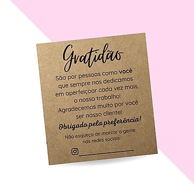 Cartões de Agradecimento Kraft: Demonstre Gratidão!