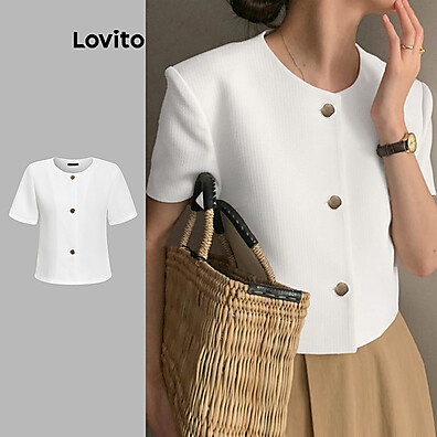 Casaco Feminino Lovito: Elegância Casual com Botões