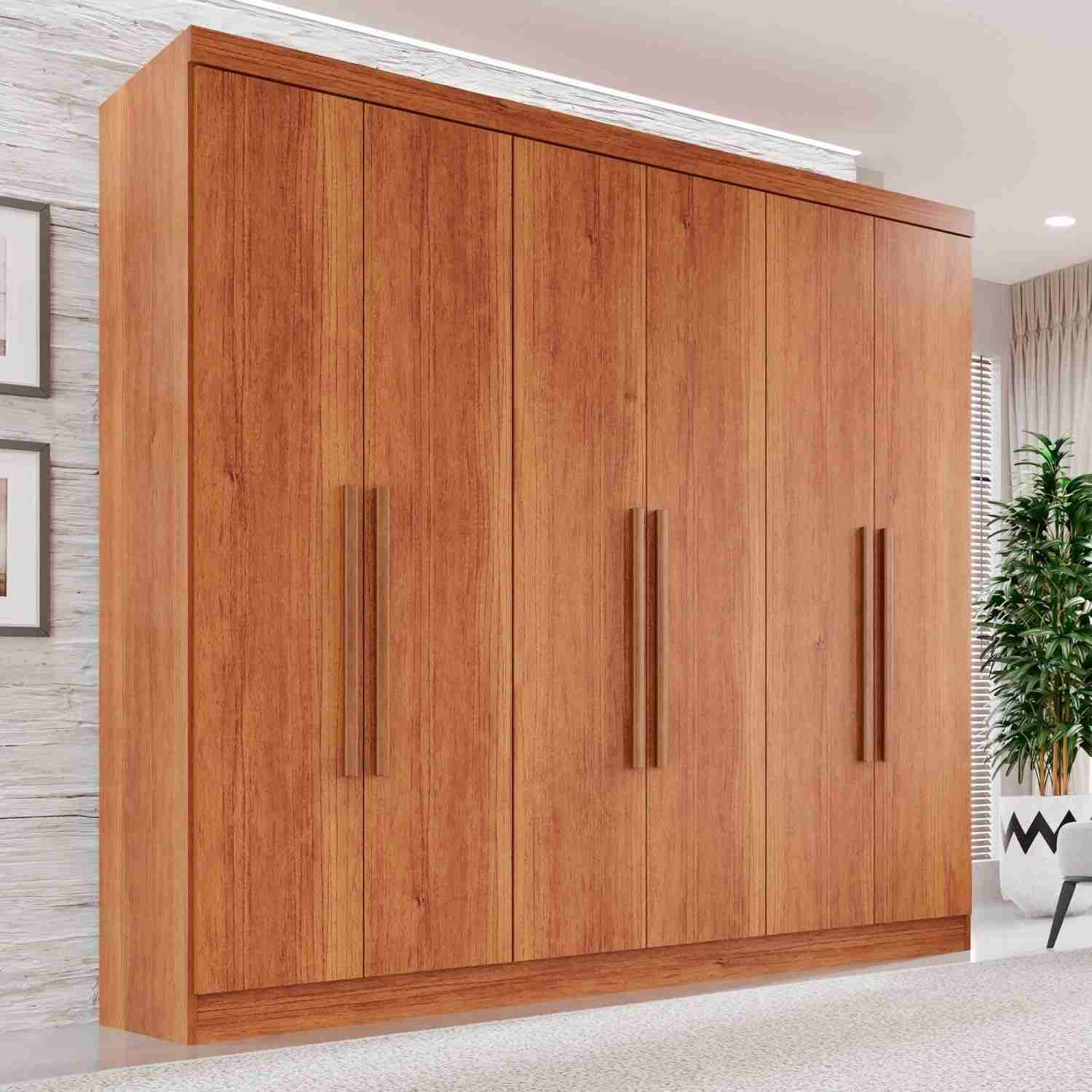 Guarda-Roupa Casal 6 Portas 2 Gavetas França Cinamomo - Organize seu Quarto com Estilo