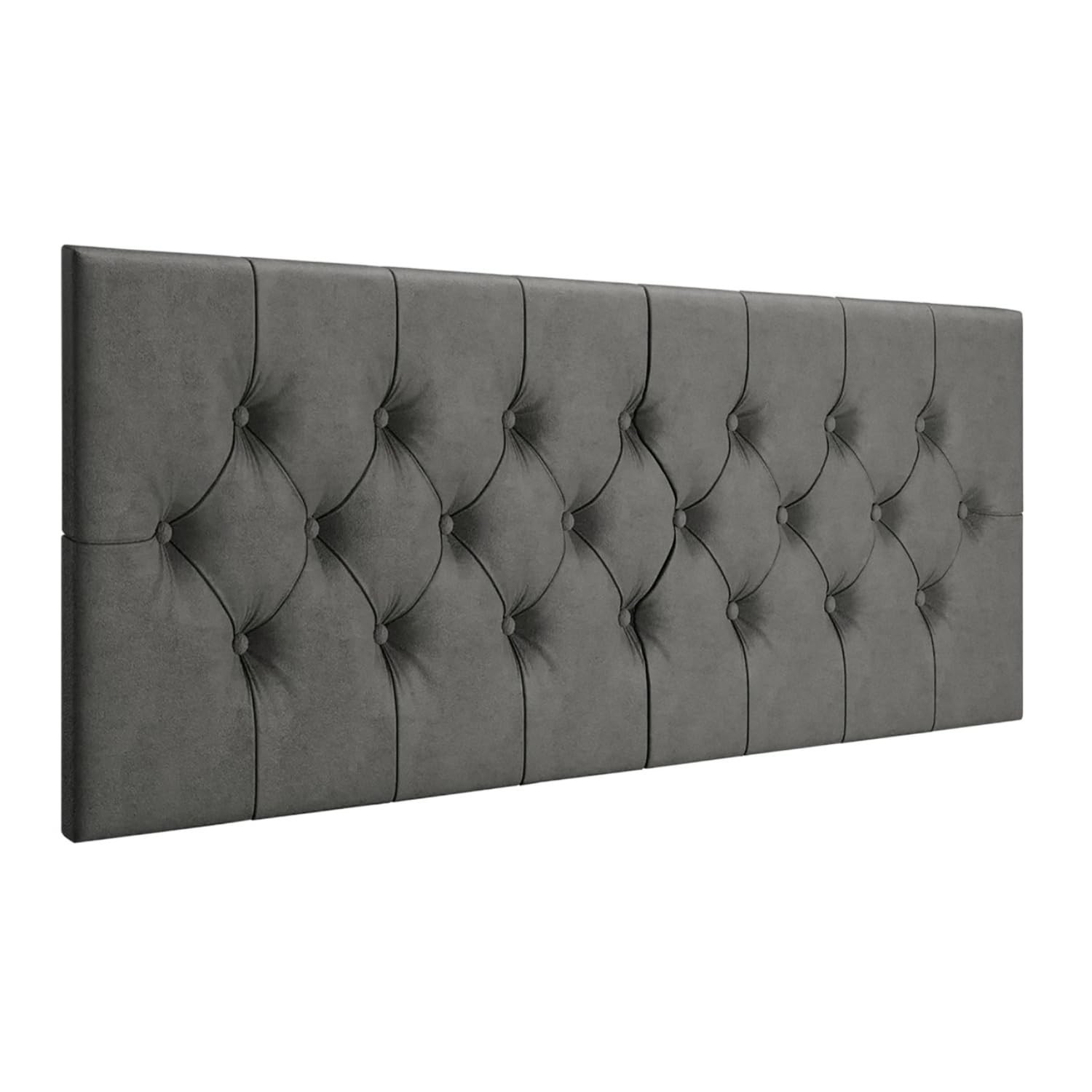 Cabeceira Capitonê para Cama Box Casal Queen 1,60m - Suede Cinza com Design Moderno
