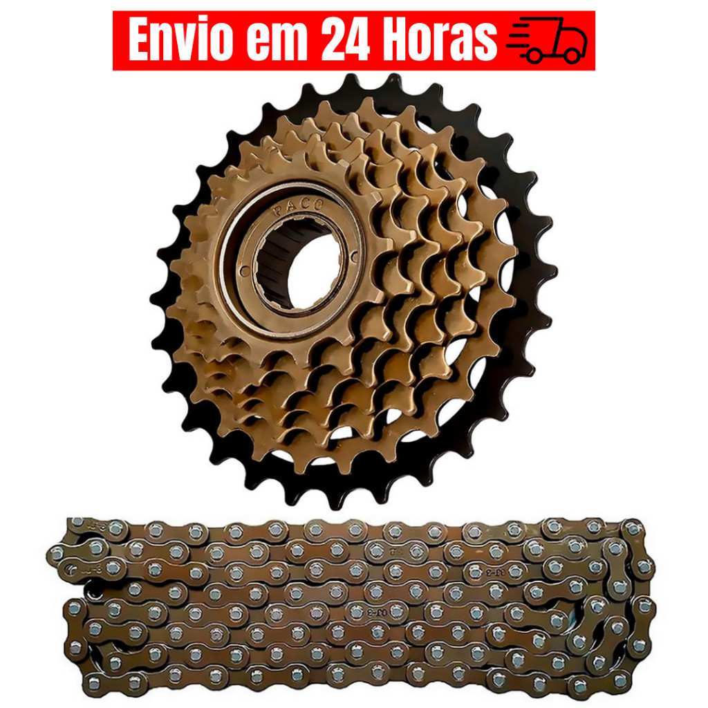 Catraca Roda Livre 7v + Corrente Bike 21 Marchas