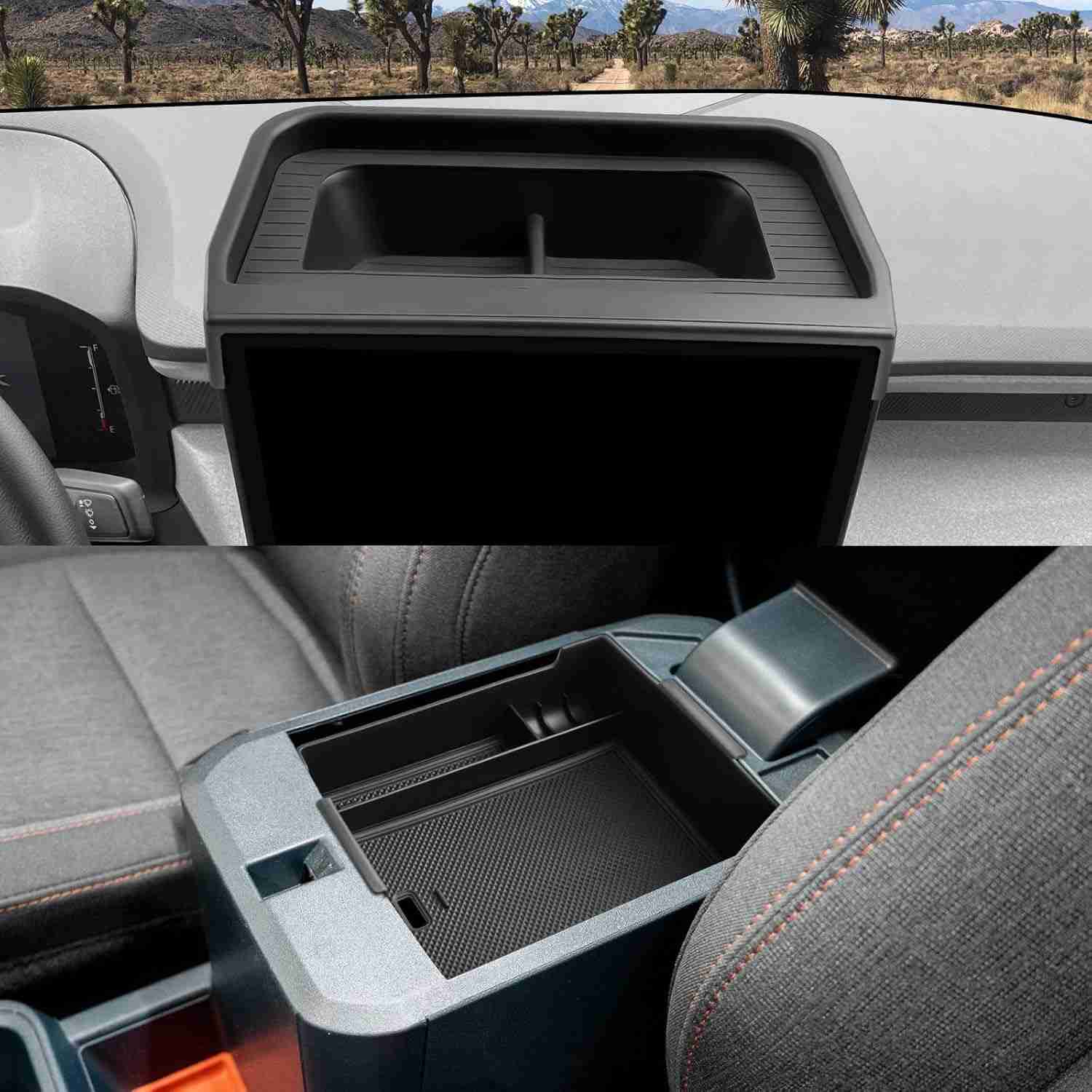 Organizador Console Central e Tela Ford Maverick 2025 (2 Peças) - Acessórios Essenciais