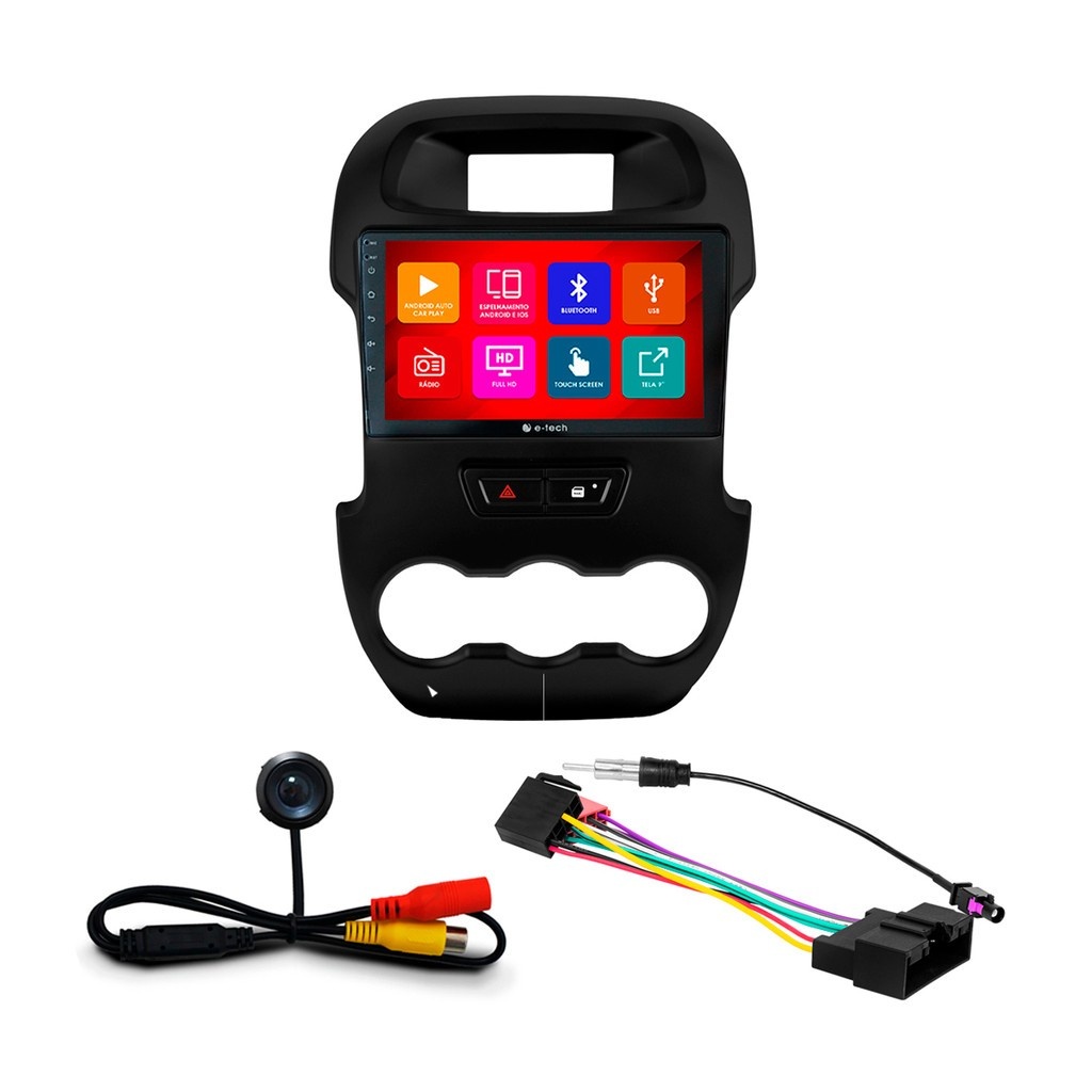 Central Multimídia Ranger: 9" Android Auto & CarPlay