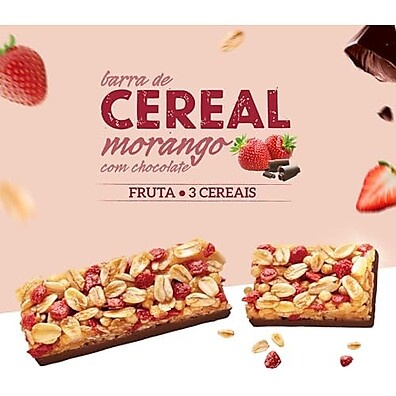 Nutry Morango Chocolate: Barra Cereal 22g (Display 24)