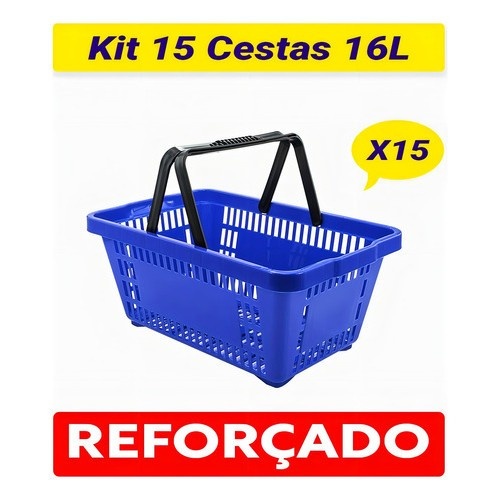 Cesto de Compras Multiuso: Kit 15 Unidades