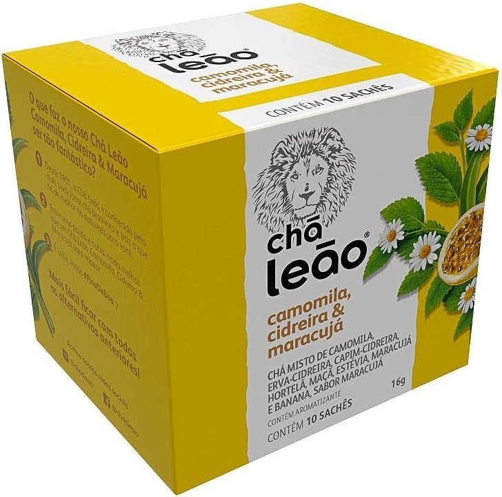 Leão Chá Premium - Camomila Cidreira E Maracujá 10 Sachês