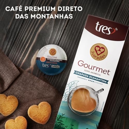 Capsula de Café Espresso Gourmet Chapada Diamantina TRES 3 Corações 10 unid