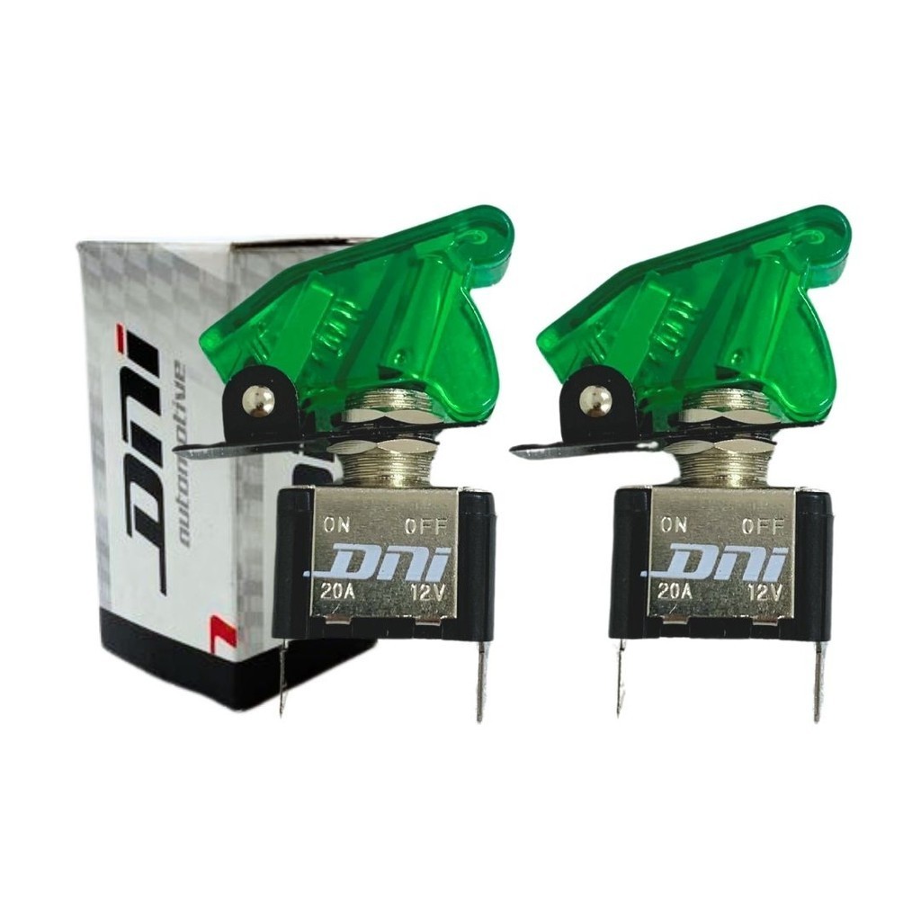 Chave Liga Desliga 12V LED: Kit 2 Botões Verdes