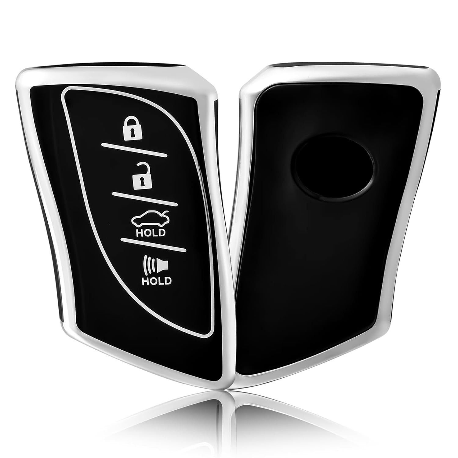 OFFCURVE Capa Protetora Premium para Chave Lexus ES350, ES300h, UX200, LS500, LC500 - Prata e Preta