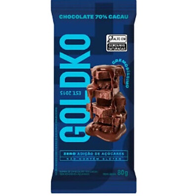 Chocolate Dark 70% Goldko: Sabor Intenso Sem Açúcar!