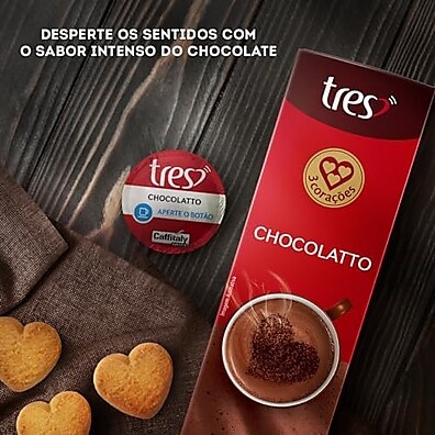 Cápsula 3 Corações Chocolatto TRES: Sabor Intenso (10un)