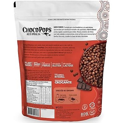 ChocoPops Harts: Cereal Vegano Sem Açúcar e Glúten