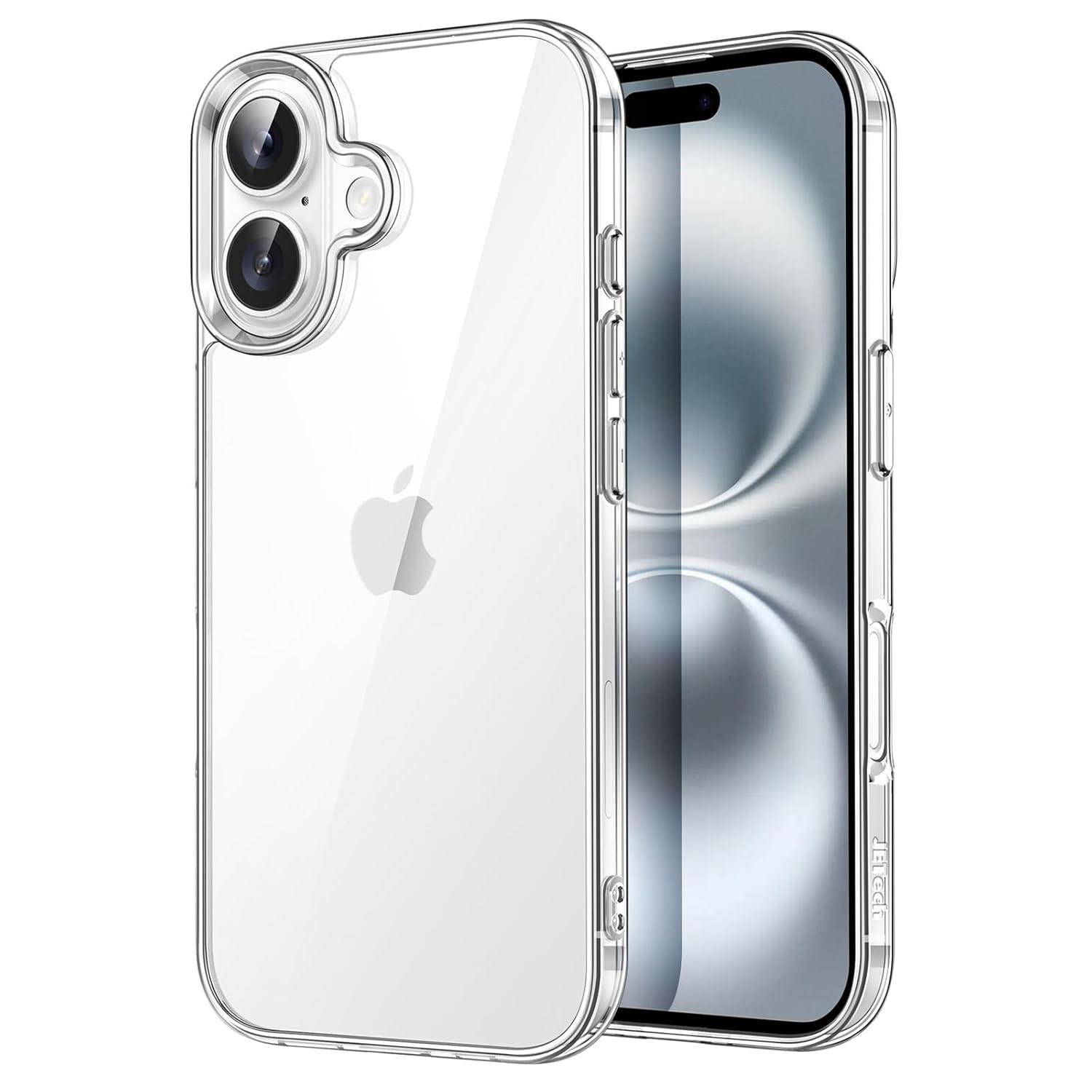 JETech Capa iPhone 16 6.1" Transparente Anti-Amarelecimento e Anti-Choque