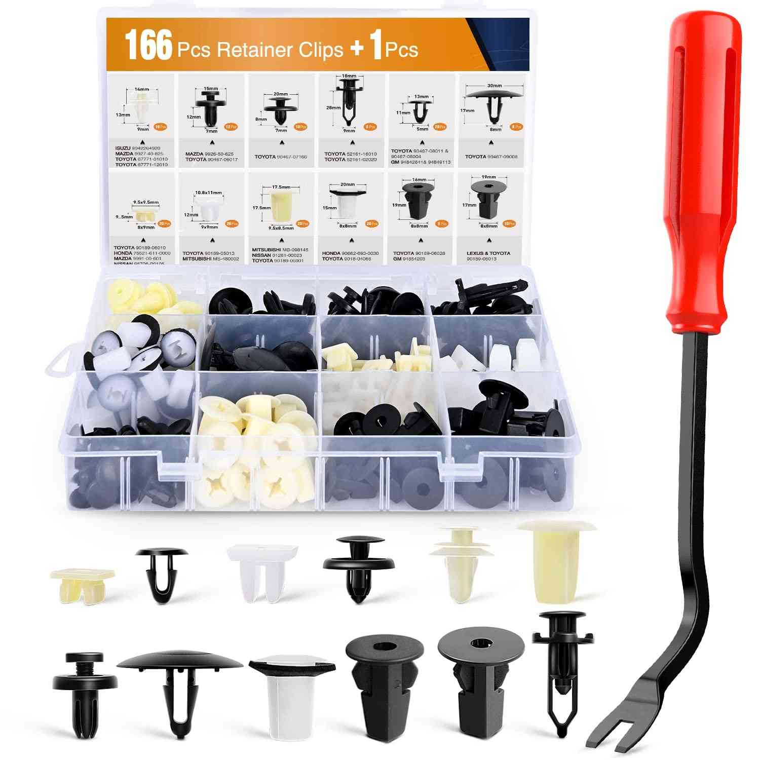 Kit Completo GOOACC GRC-81: Clipes e Ilhós para Para-choque e Acabamentos Automotivos