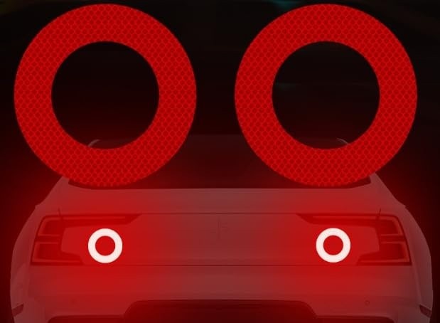 Adesivos Refletivos para Para-choque Traseiro de Carro - Segurança e Estilo Anti-Arranhões (2 Peças)
