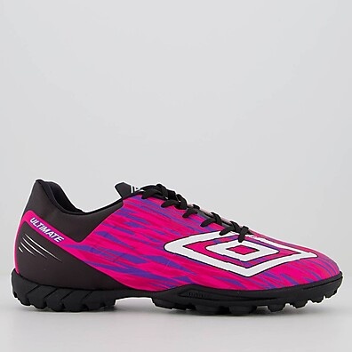 Chuteira Umbro Ultimate Society Rosa e Roxo – Performance e Estilo