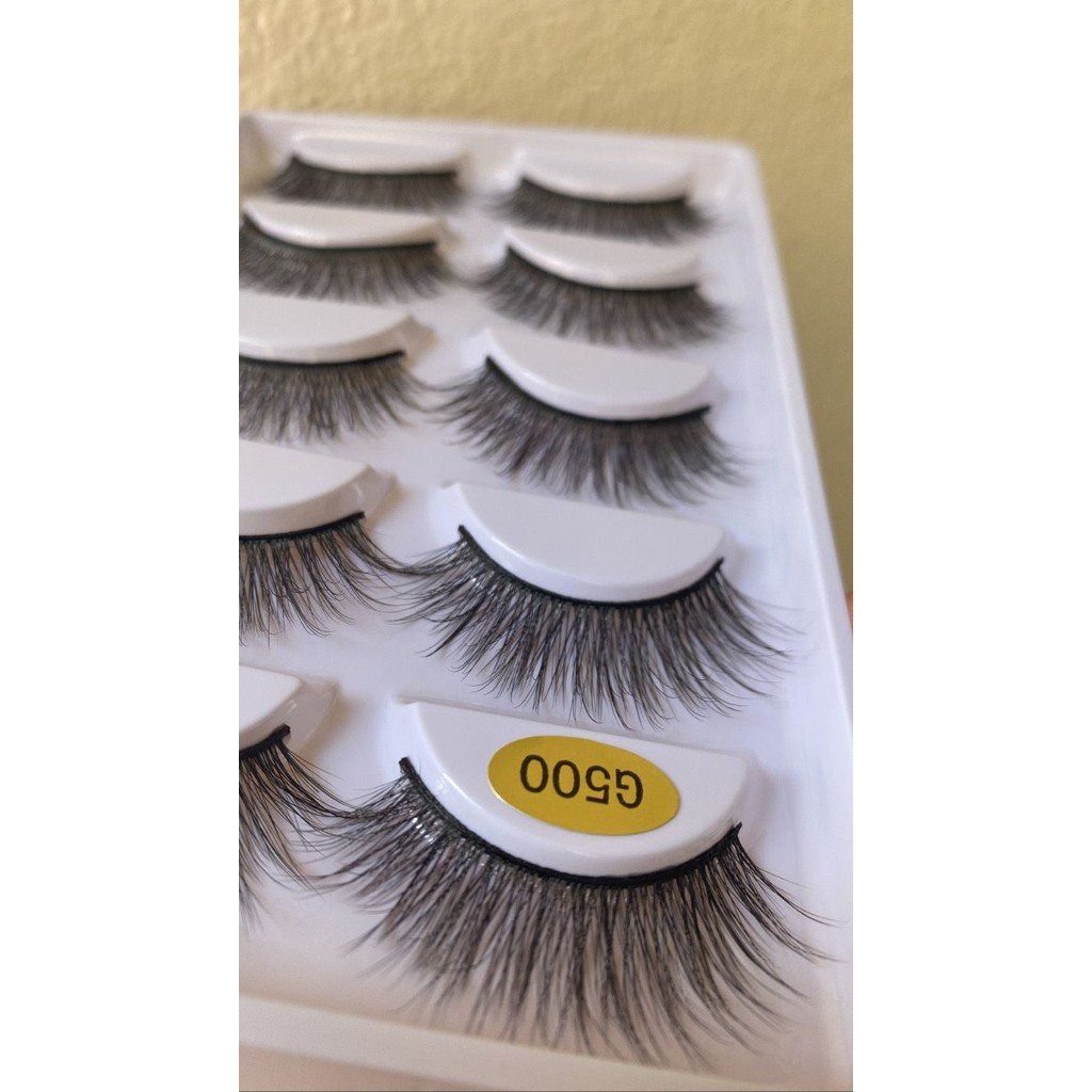 Cílios Postiços 3D G500 Volumoso: Olhos Deslumbrantes em 5 Pares