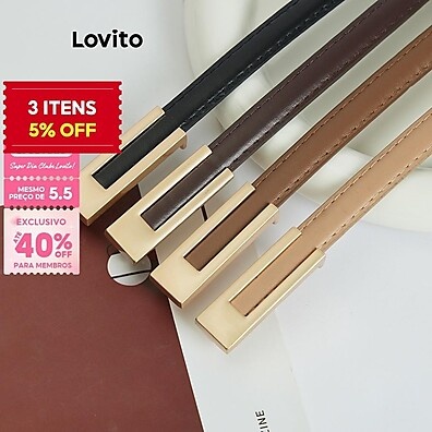 Cintos Femininos Lovito: Estilo Geométrico e Moderno