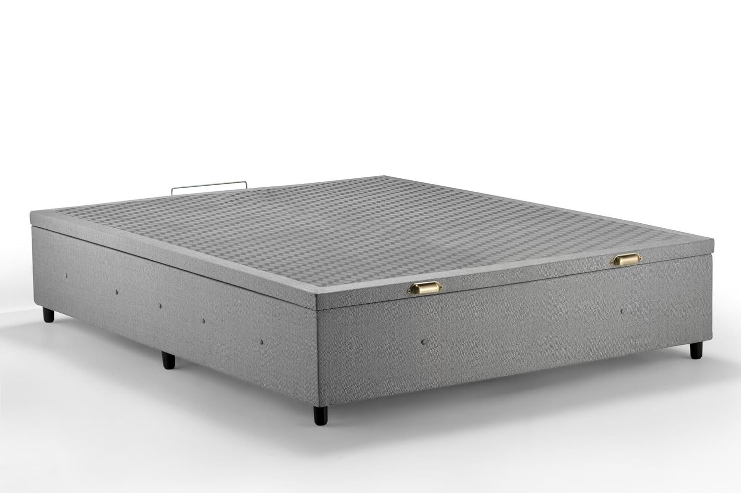 Box Baú Premium Casal em Linho Cinza com Abertura Pneumática - Sono Design