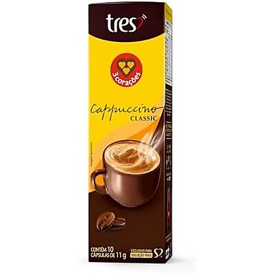 Cappuccino Classic 3 Corações: 10 Cápsulas Intensas