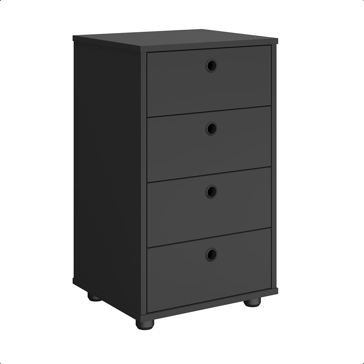 Gaveteiro Multiuso Classic 4 Gavetas para Quarto e Escritório | Design Moderno em Preto