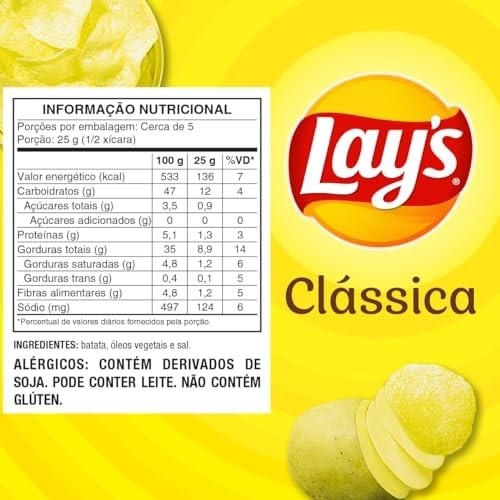Batata Frita Lisa Clássica Lays 115G