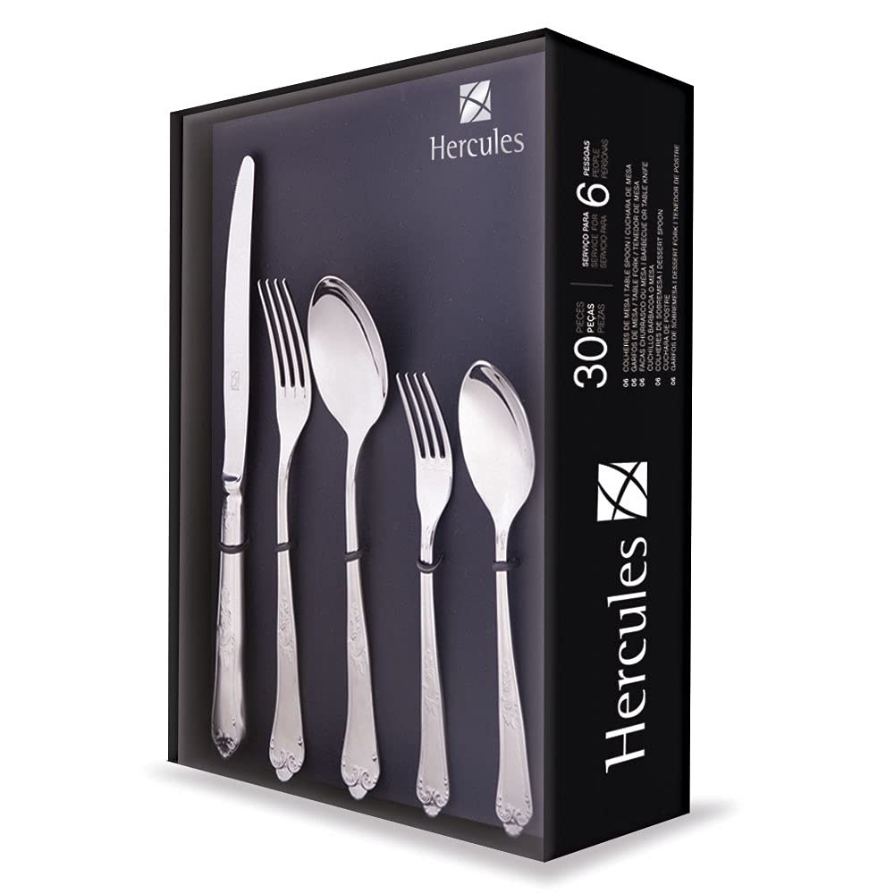 Faqueiro Hercules 30 Peças Classique - Aço Inox Resistente e Elegante