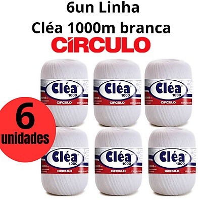 Cléa 1000M Branca: Kit com 6 Unidades para Crochê