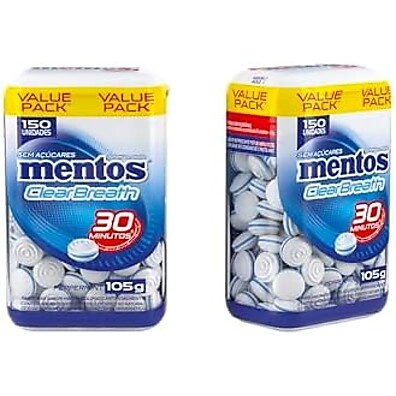 Mentos Clear Breath Peppermint: Refrescância Sem Açúcar (105g)