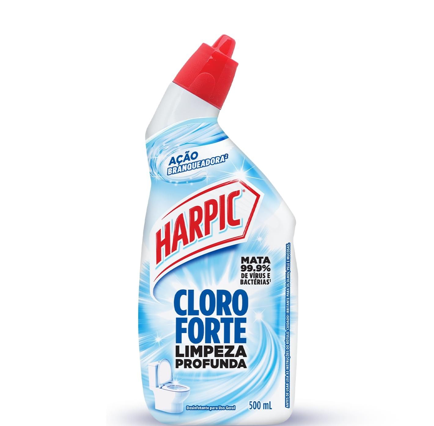 Harpic Cloro Forte - Desinfetante Líquido 500ml | Limpeza Profunda e Desinfecção Total