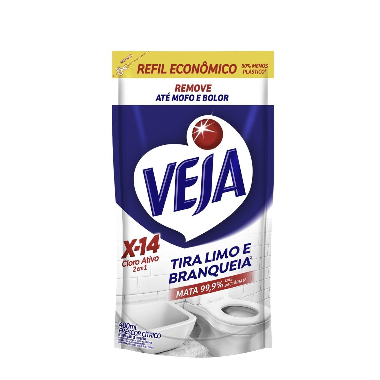 Tira Limo Veja Banheiro X14 400ml - Refil Econômico com Cloro Ativo
