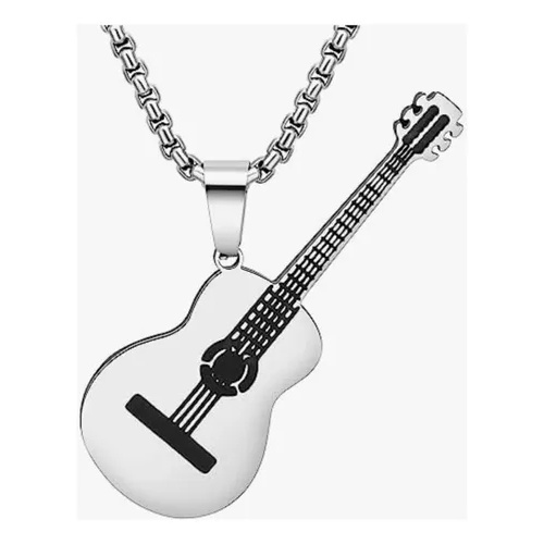 Colar de Guitarra Aço Inox: Estilo Rock para Todos os Músicos