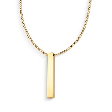 Colar Masculino Dourado com Pingente Barra: Elegância Minimalista
