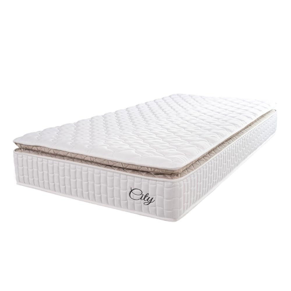 Colchão Solteiro Molas Ensacadas City Pillow Top 88x188x23cm - Conforto Premium com Até 110kg de Suporte