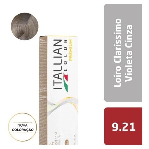 Coloração Itallian Color 9.21: Loiro Claríssimo Violeta Cinza Intenso