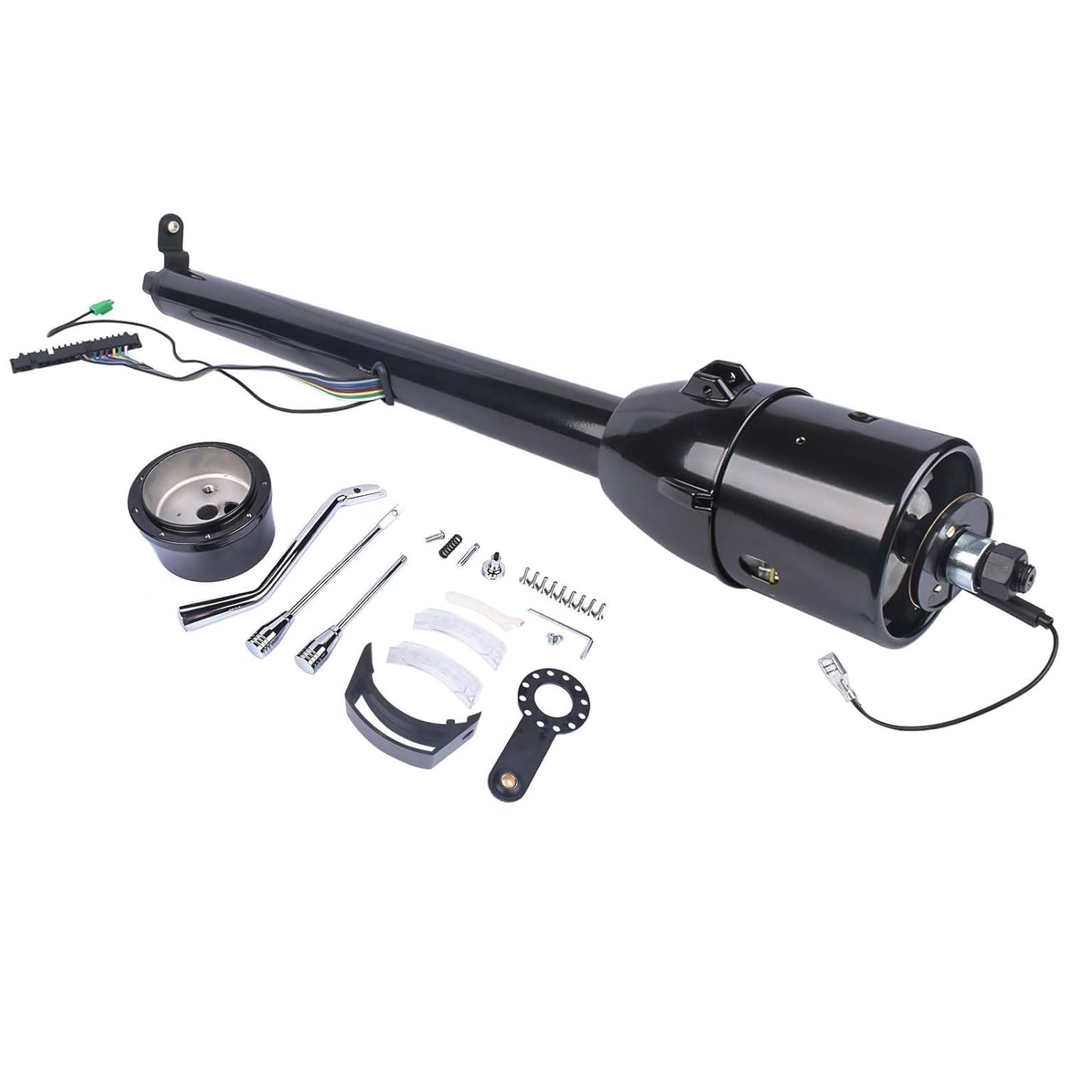 Coluna de Direção Automática Preta 81cm para Chevy GM Hot Rod - Sem Chave c/ Adaptador 9 Furos R91002BK-32