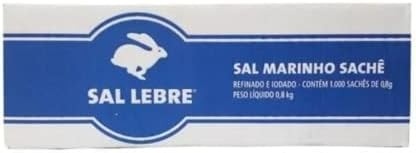 Sal Marinho Refinado Lebre Sachê 0,8g Caixa Com 1000 Unidades