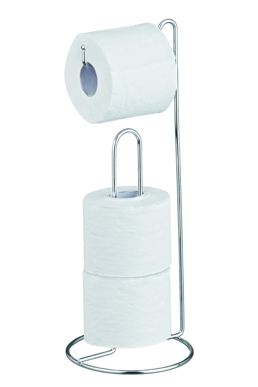 Porta Papel Higiénico de Chão com Suporte para 3 Rolos Cromado - Moderno e Resistente