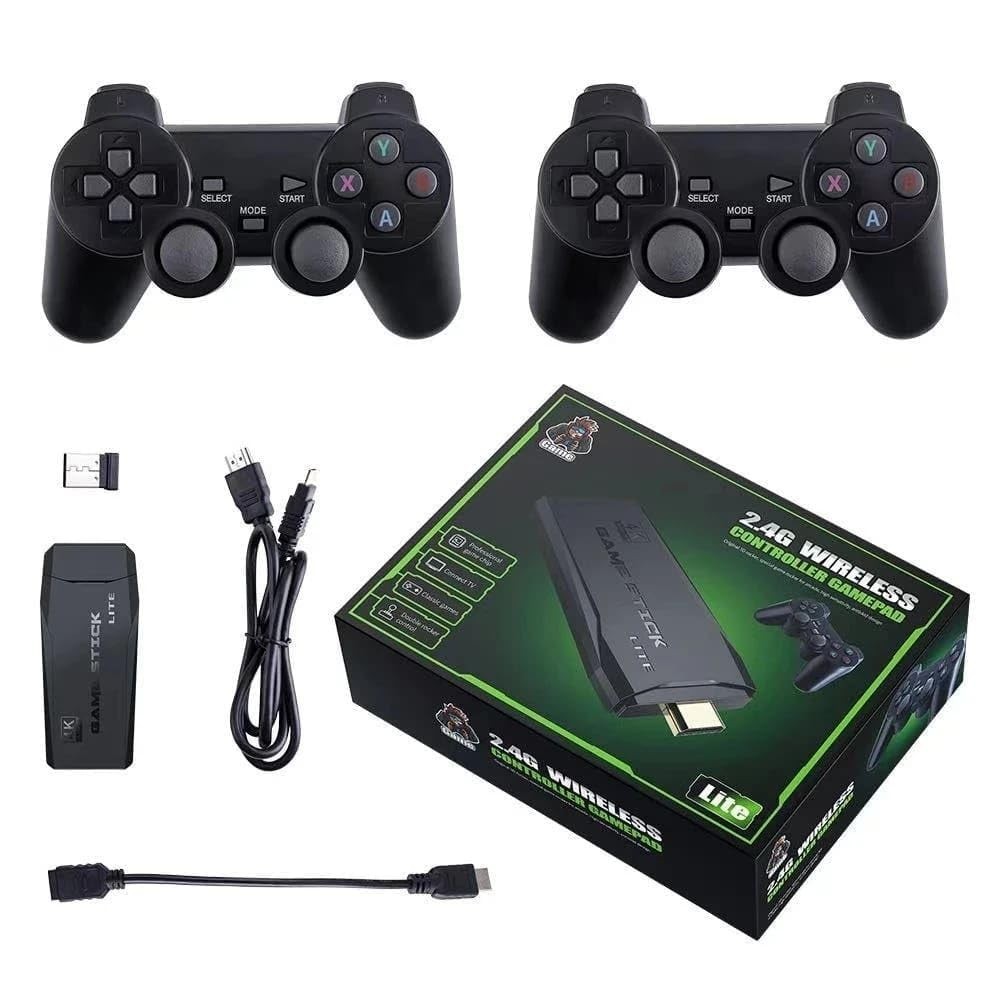 Video Game Stick 4K: Reviva a Nostalgia com 10.000 Jogos Retrô e Controles Sem Fio!
