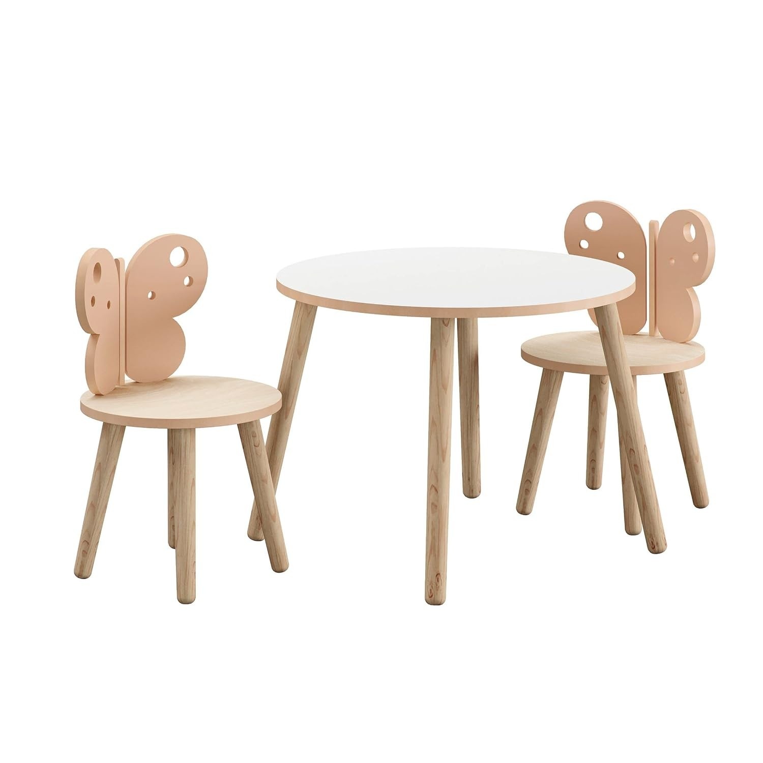 Mesa com 2 Cadeiras Modelo Borboleta - Design Moderno e Conforto para Ambientes Compactos