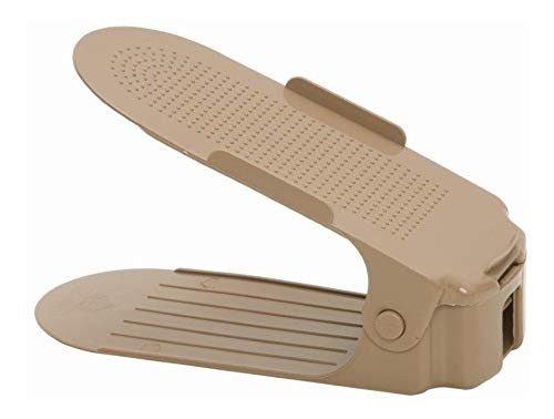 Kit 10 Organizadores de Sapato com Regulagem de Altura - Design Moderno Bege