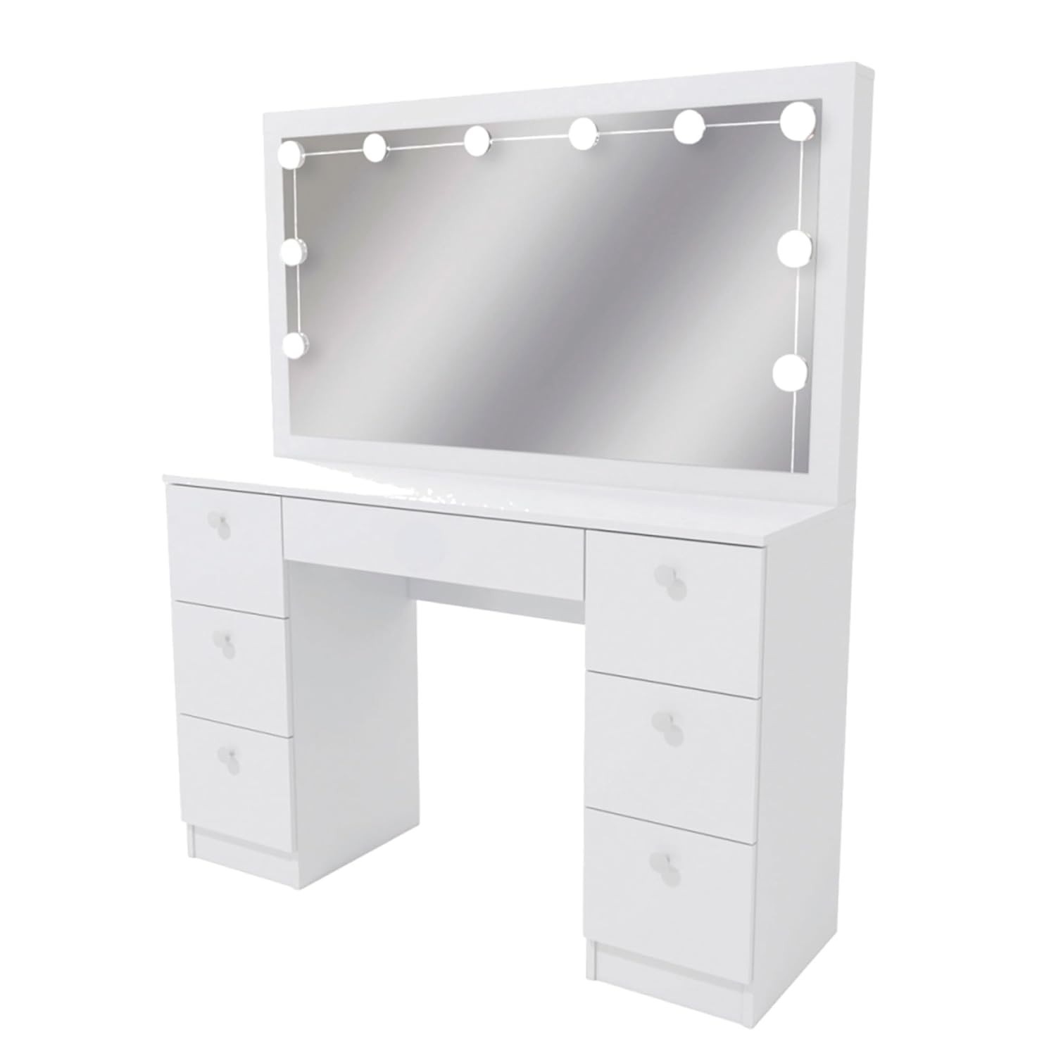 Penteadeira Ditália 7 Gavetas com Kit Iluminação Camarim - Design Moderno e Funcionalidade Premium