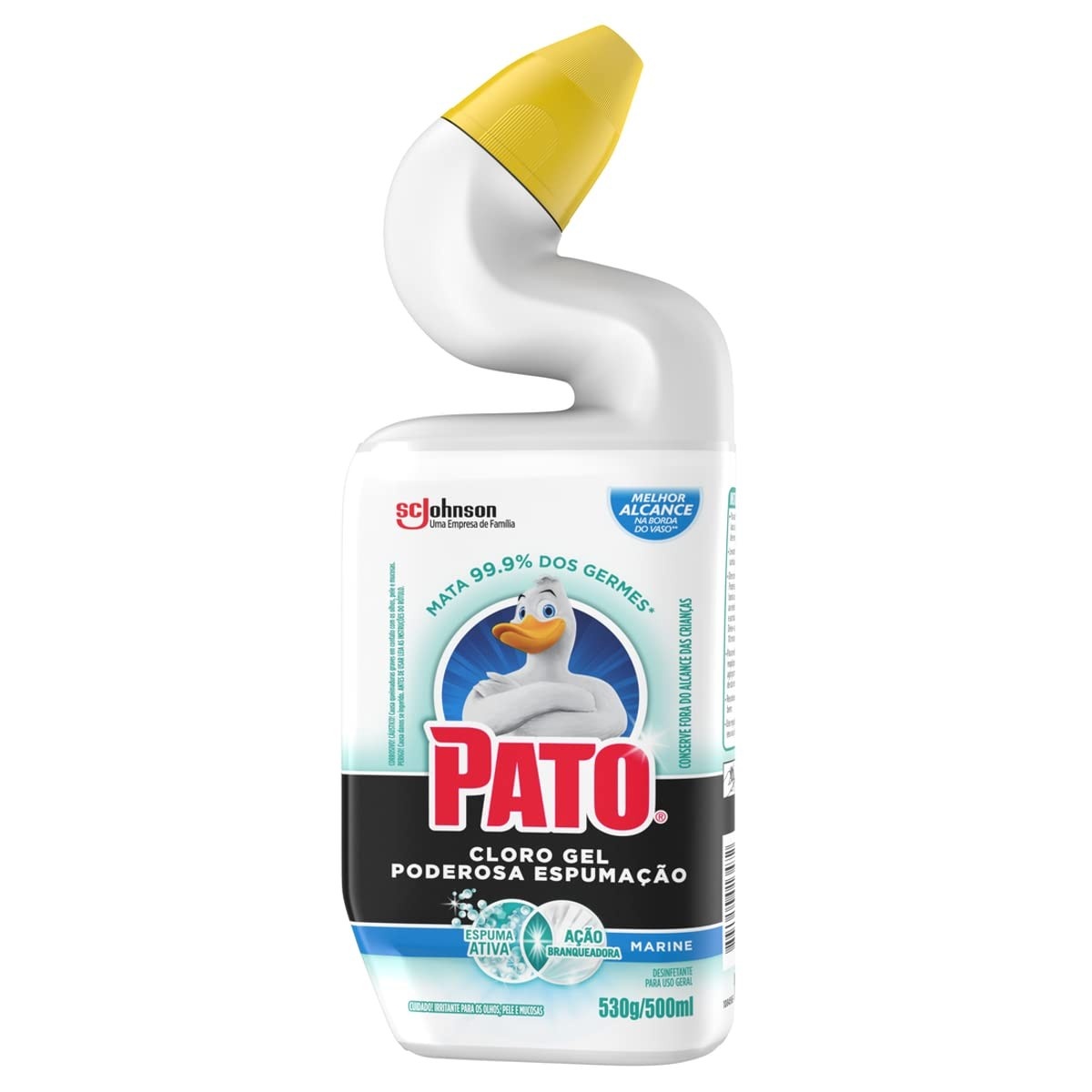 Pato Limpador Sanitário Cloro Gel Ativo Marine 500ml - Limpeza Profunda com Fragrância Suave
