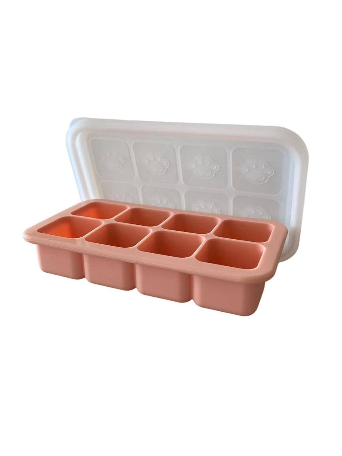 Forma de Silicone para Papinhas de Bebê com Tampa - 8 Cubos 30ml, Livre de BPA, Ideal para Congelar e Introdução Alimentar BLW